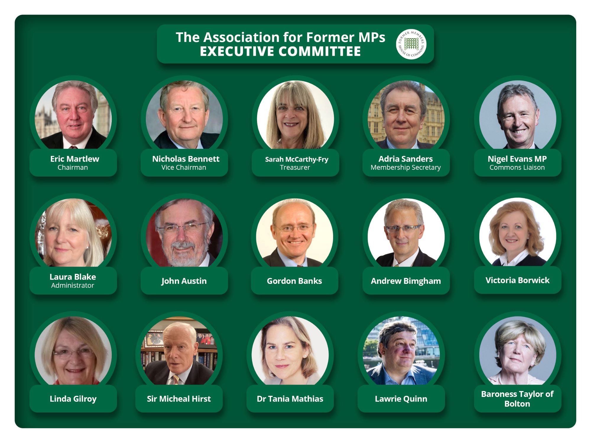 Association of Former Members of Parliament Executive Committee Members